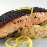 Tea-Rubbed Salmon with Lemon-Scallion Rice