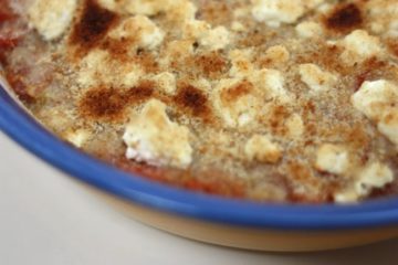 Moroccan Baked Lima Beans with Tomato, and Feta