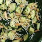 Zucchini salad with almonds and corn