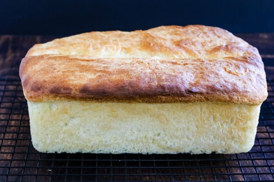 Buttermilk bread baked and just out of the pan.