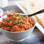 roasted carrot spread in a bowl