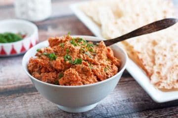 roasted carrot spread in a bowl