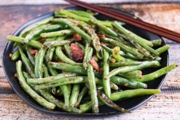 Dry Fried Green Beans with Bacon.