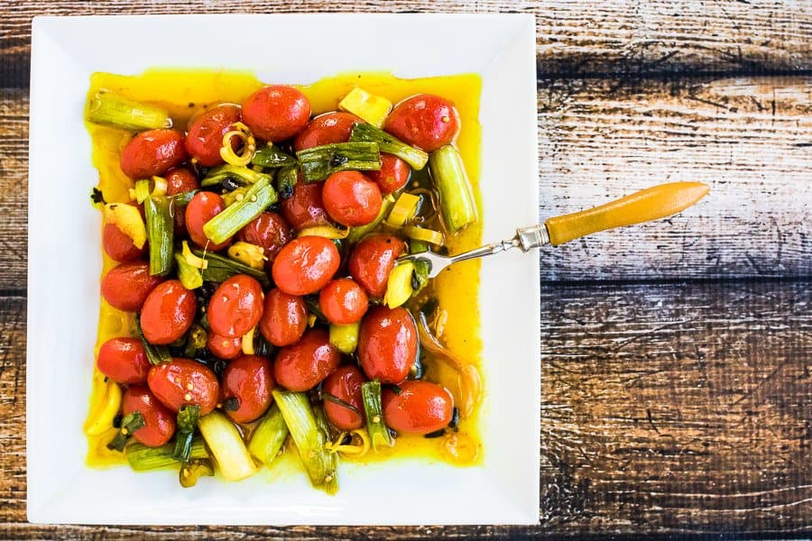 Quick Turmeric Pickled Tomatoes