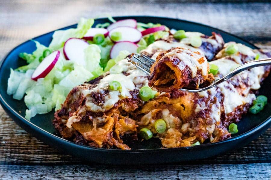 homemade chicken enchiladas with easy enchilada sauce