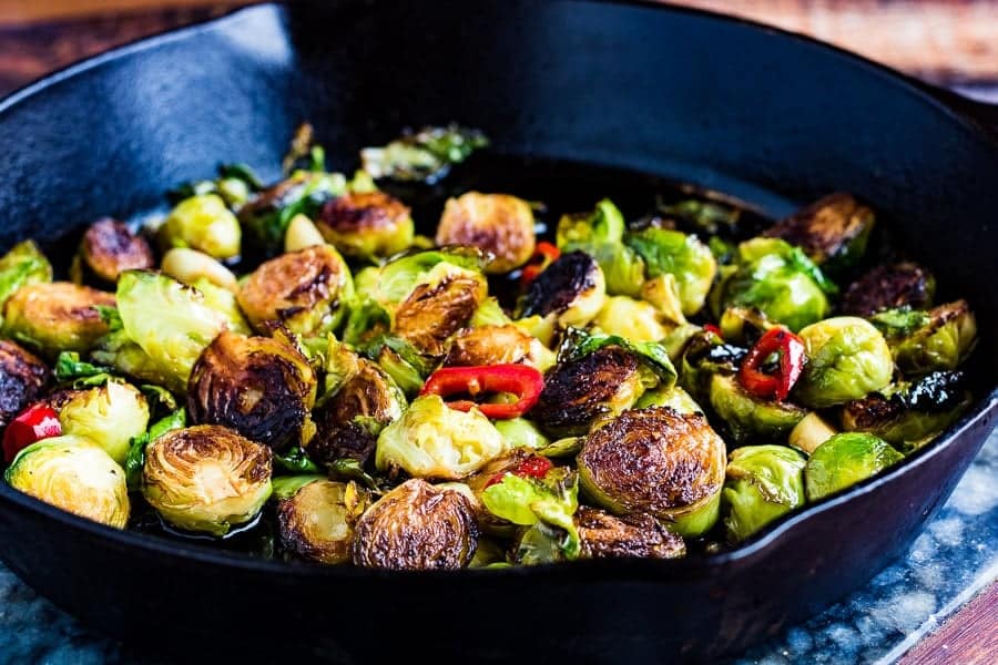 Pan seared Brussel sprouts.