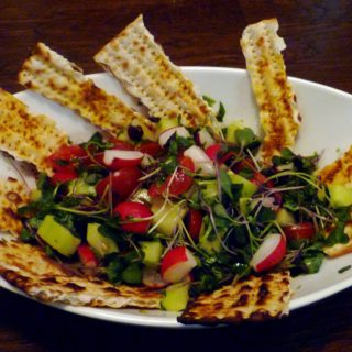 matzoh fattoush bread salad for passover