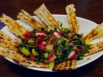 matzoh fattoush bread salad for passover