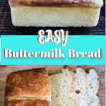 Easy bread on a cutting board made with buttermilk.