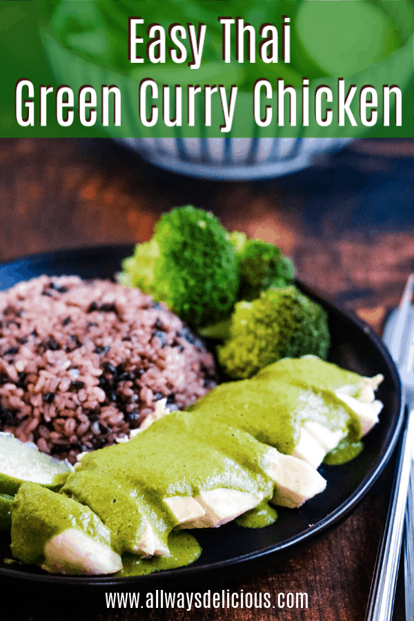 pinterest pin for thai green curry chicken