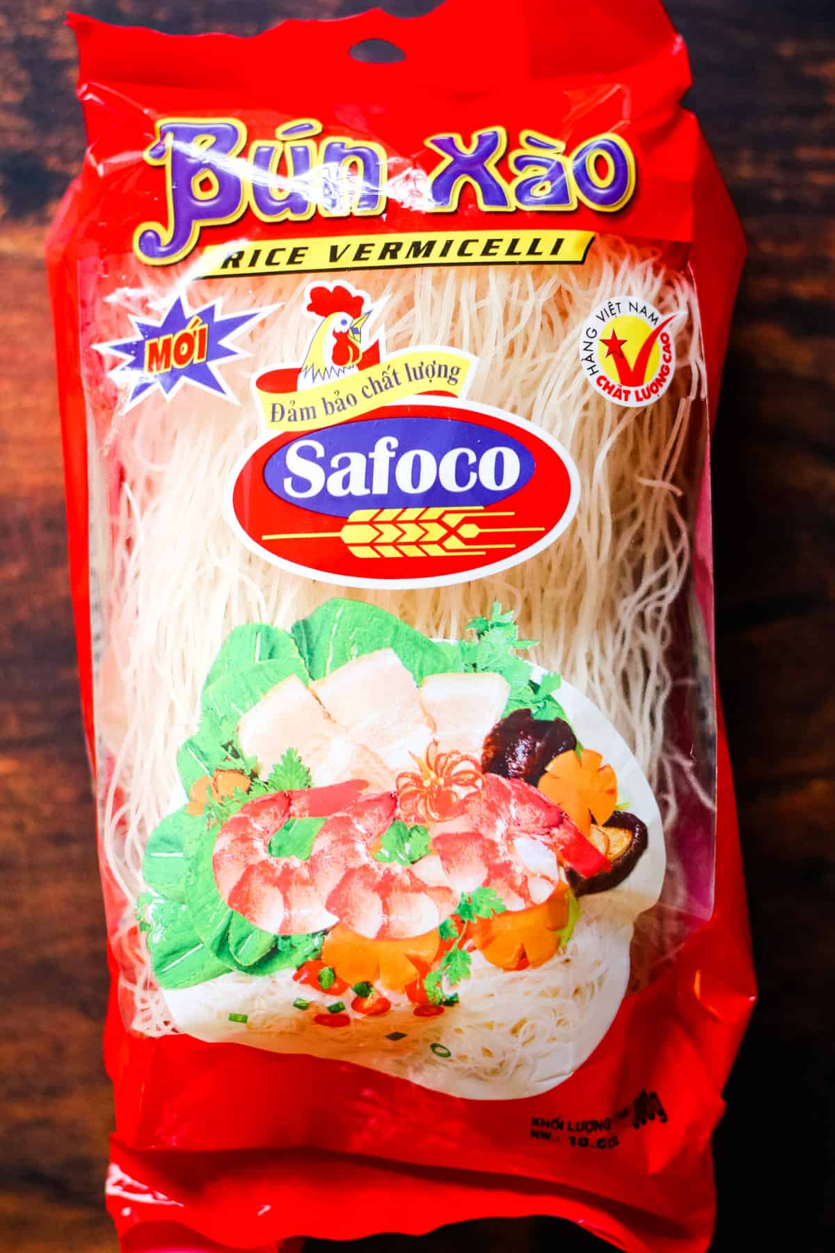 rice vermicelli noodles in a red package