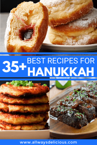 collage of hanukkah recipes
