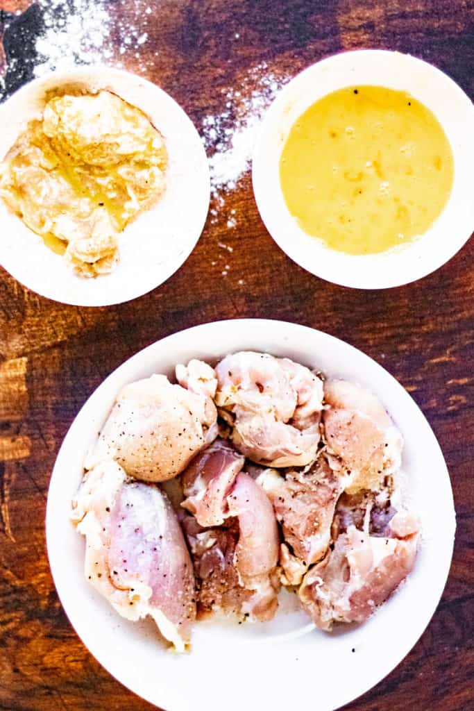 A table displays the ingredients for a flavorful air fryer chicken dish.