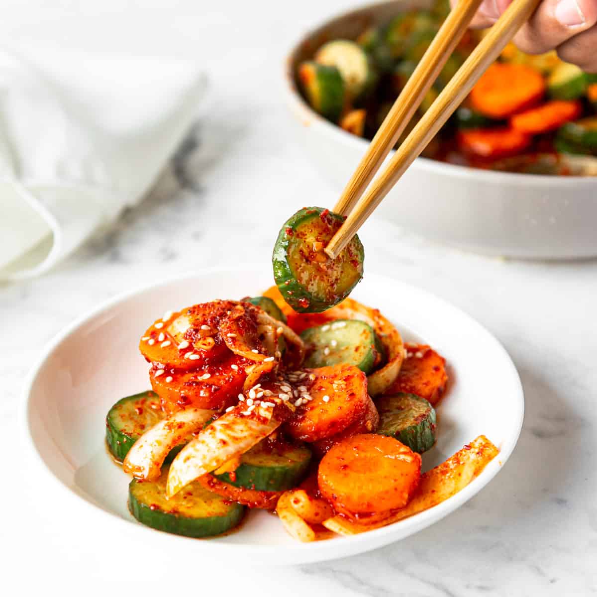 Quick  Easy Cucumber Kimchi - All Ways Delicious