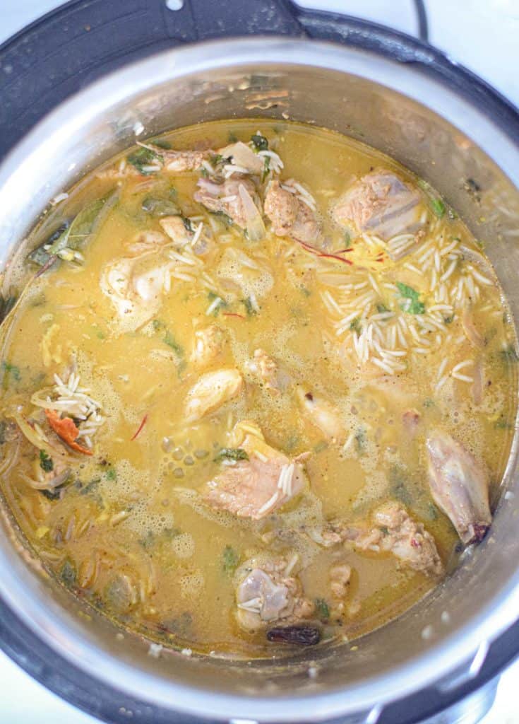 Instant pot chicken tikka masala with a twist of biryani.