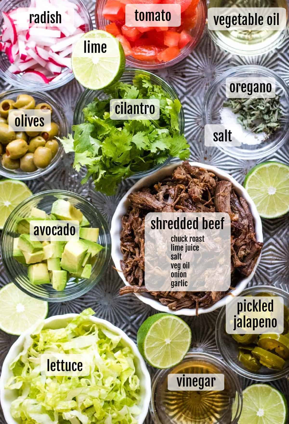 Overhead shot of ingredients needed to make the dish