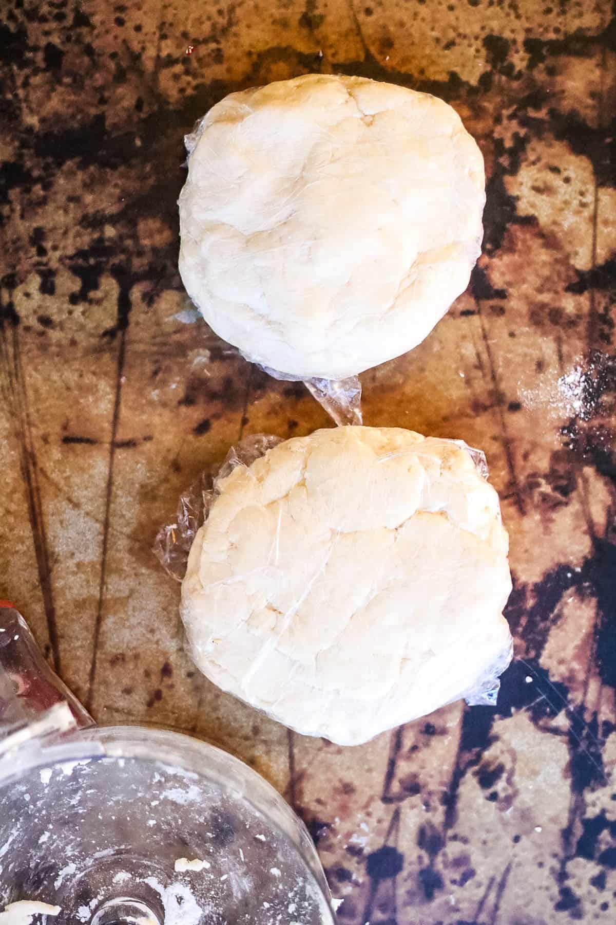 2 balls of rugelach dough.