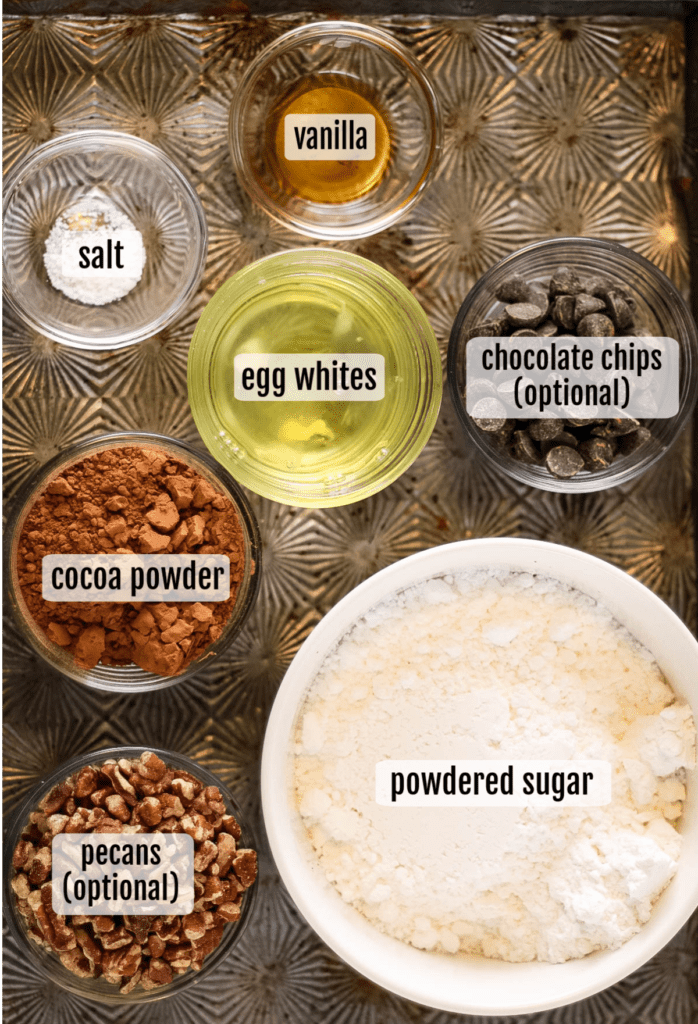 overhead shot of the ingredients needed to make the cookies