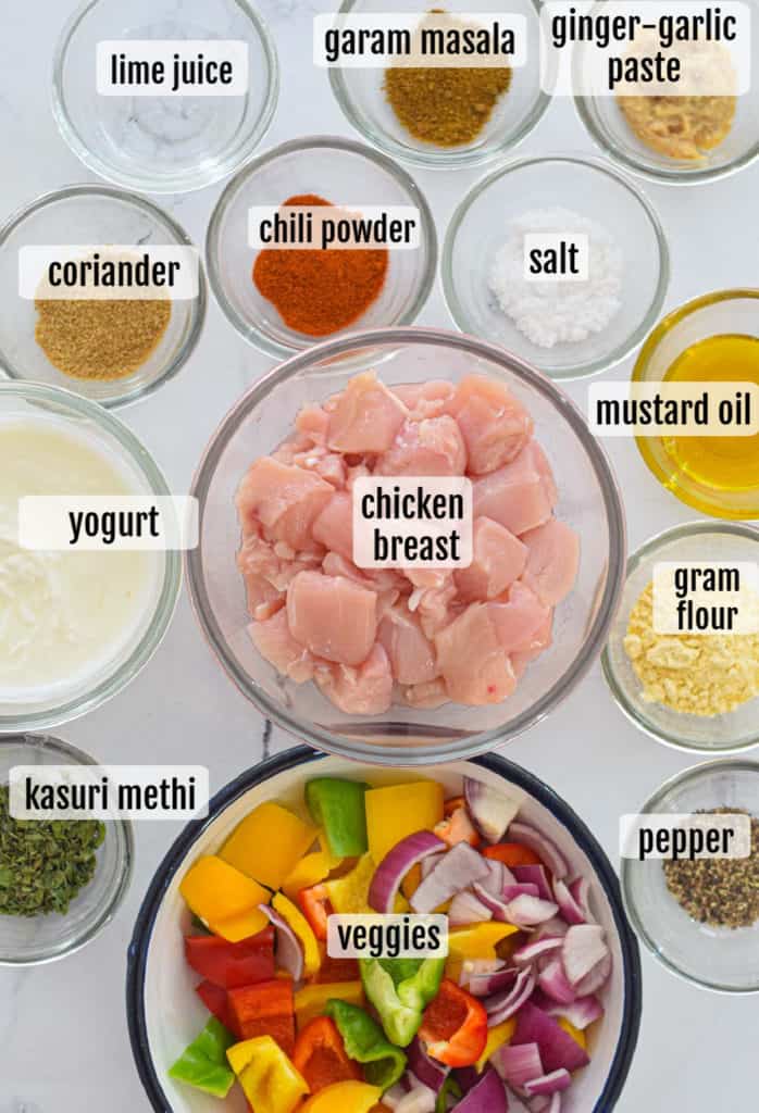 Overhead shot of the ingredients needed to make the recipe.