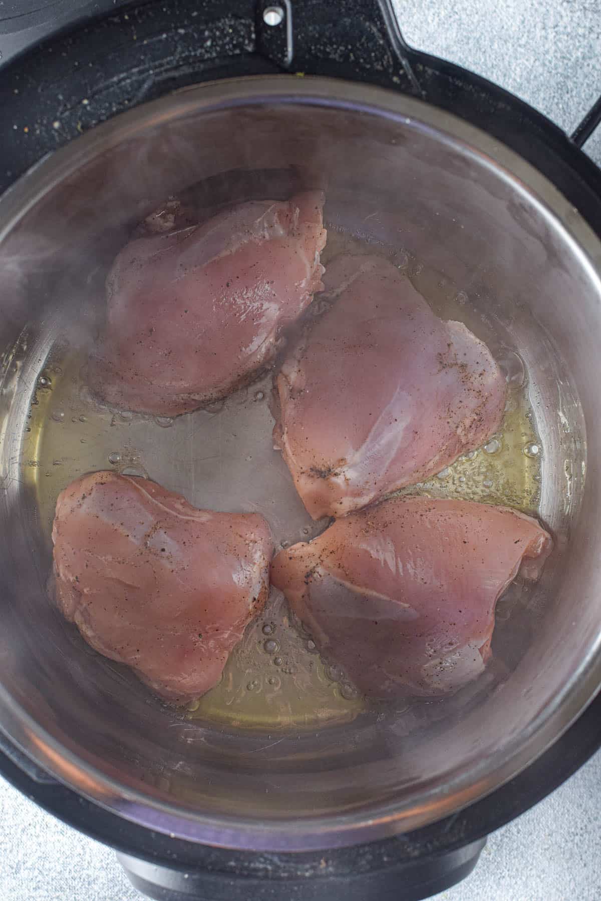 Chicken breasts cooked in an instant pot.