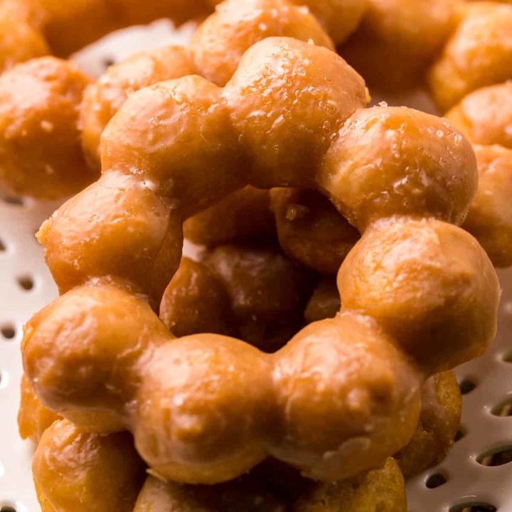 close up shot of mochi donuts