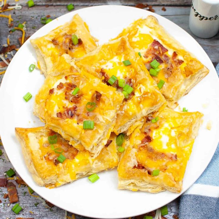 Air Fryer Breakfast Tarts with Eggs and Bacon