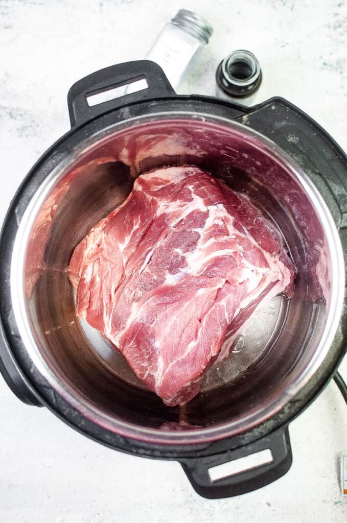 sear the pork in the instant pot.