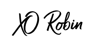 Xo Robin Donovan logo on a white background.